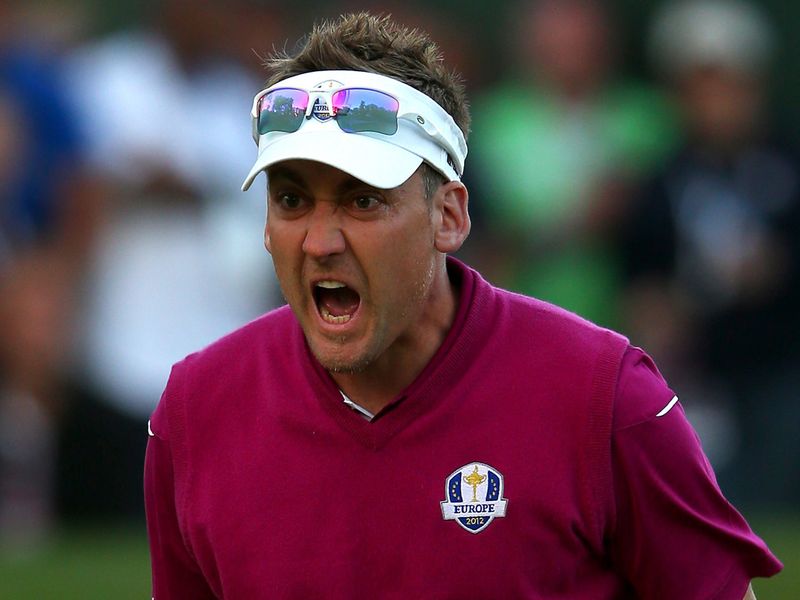 Ian Poulter holed a 12-foot birdie putt at 18 to win a point for Europe