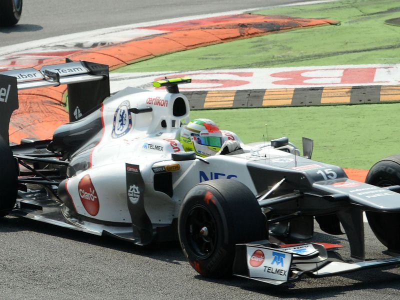 Sergio Perez flew through the field