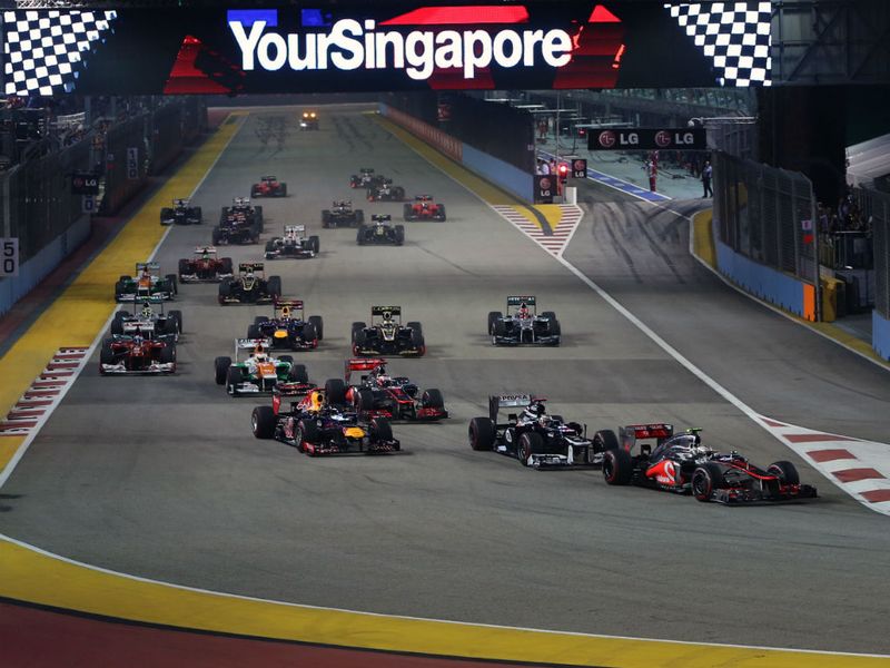 Hamilton leads the pack away