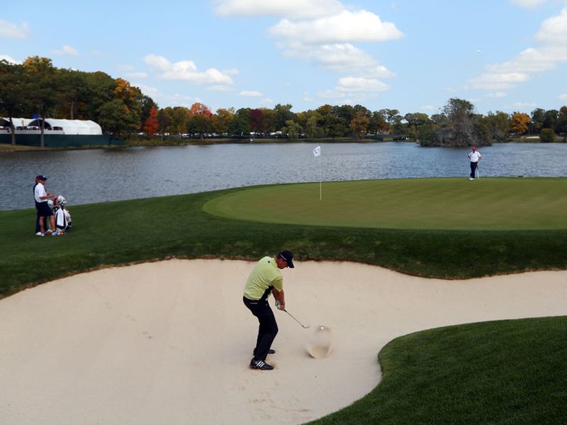 There was no time for the players to enjoy some of the scenic views on offer at Medinah
