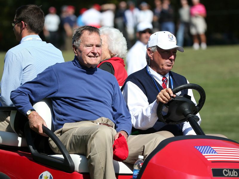 Former President George HW Bush was also in attendance