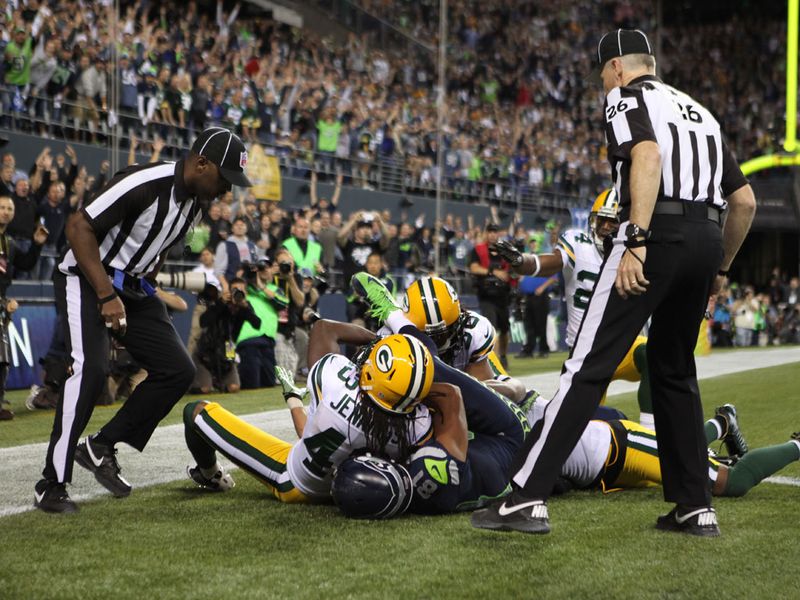 Seattle beat the Green Bay Packers with a controversial late TD decision.
