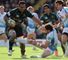 Samu Manoa: made the break to set up Northampton's first try