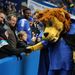 Stamford the Lion was still enjoying his night.