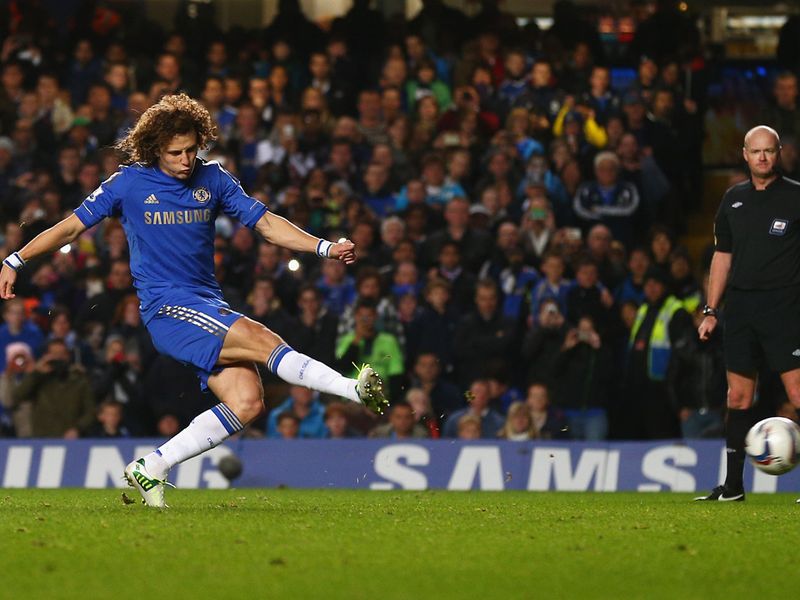 David Luiz equalised for Chelsea from the penalty spot.