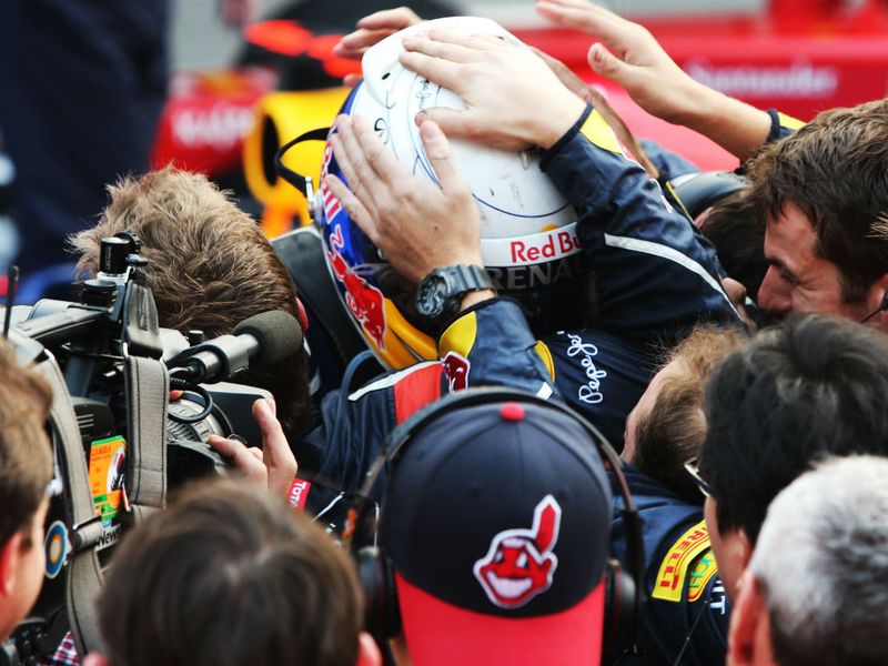 Red Bull congratulate Seb on his third successive win