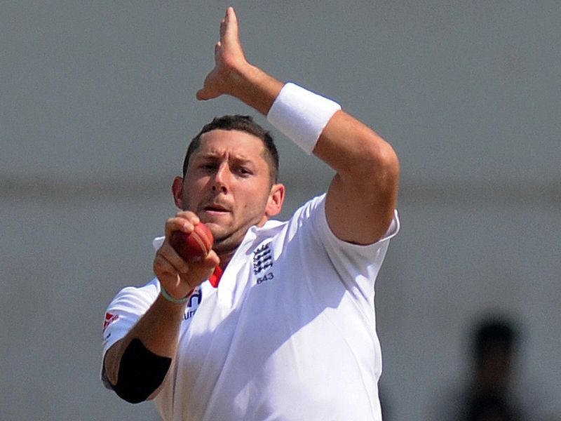...before being yorked by Tim Bresnan with the score on 347. Bresnan removed Ashok Dinda with the next ball.