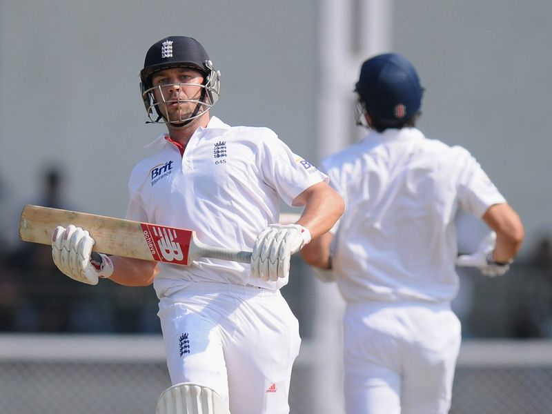 Jonathan Trott and Alastair Cook put on 95 for the second wicket.