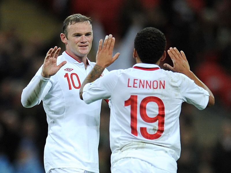 Rooney celebrates his second goal