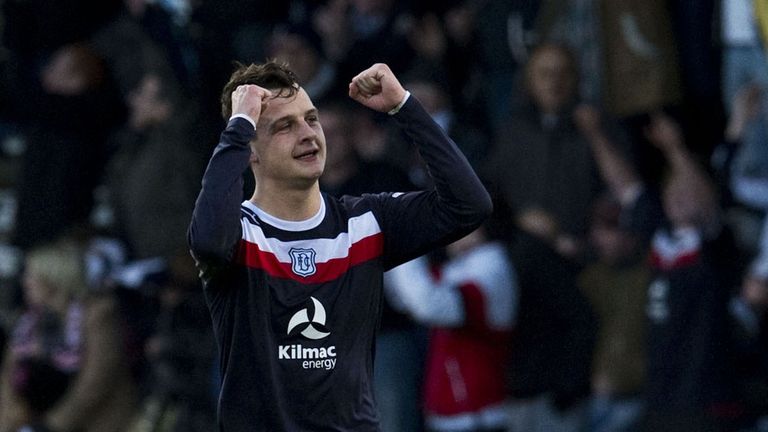 Kyle Benedictus: Celebrates his opener for Dundee