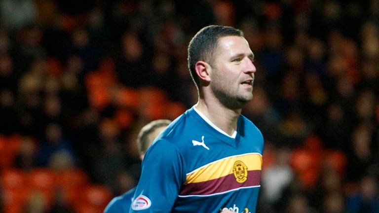 Michael Higdon: Celebrates Motherwell's opener