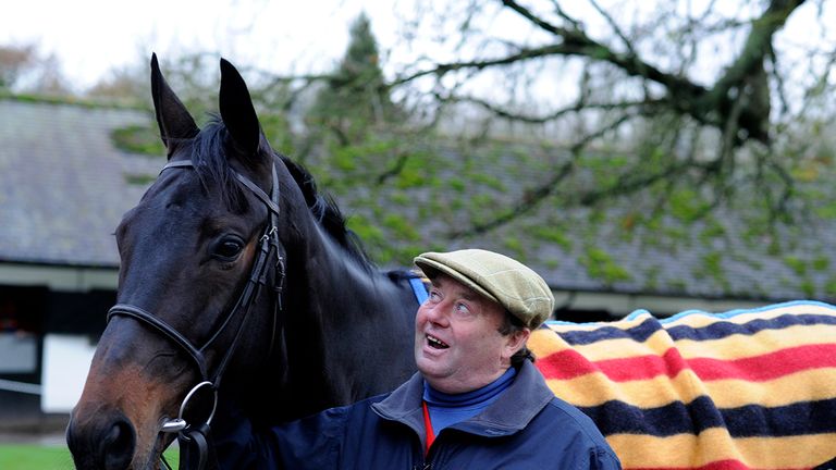 Nicky Henderson with the apple of his eye