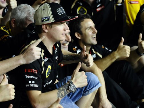 Kimi Raikkonen gets the thumbs up from our man