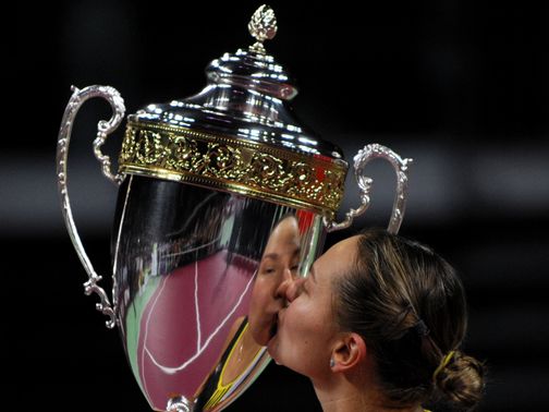 Nadia Petrova with her impressive trophy