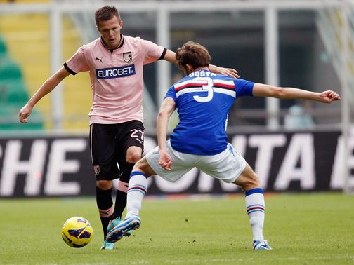 Josip Ilicic faces up to Andrea Costa