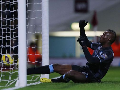 Mario Balotelli spurs a missed chance&nbsp;