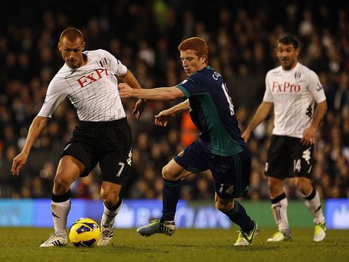 Steve Sidwell takes on Jack Colback