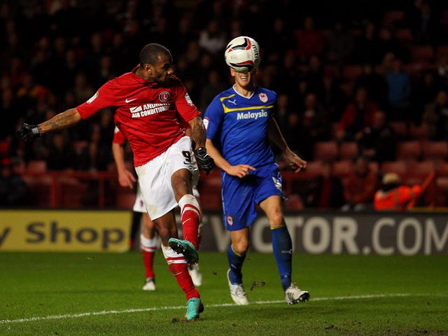 Danny Haynes scores Charlton's fourth goal
