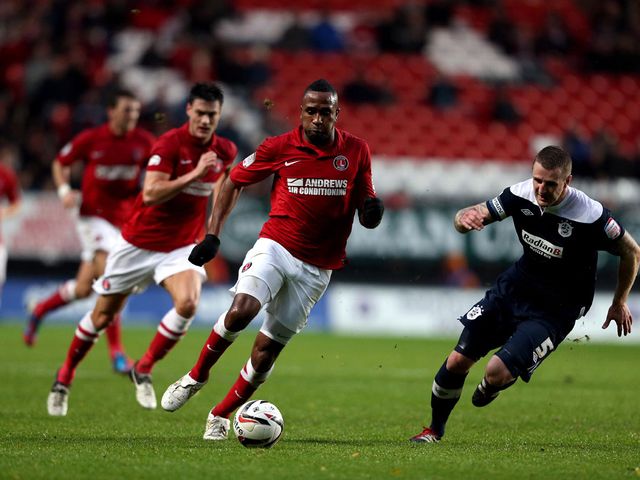 Ricardo Fuller drives forward for Charlton