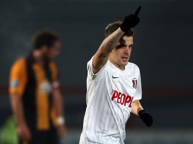 Dean Cox: Celebrates his goal for Orient