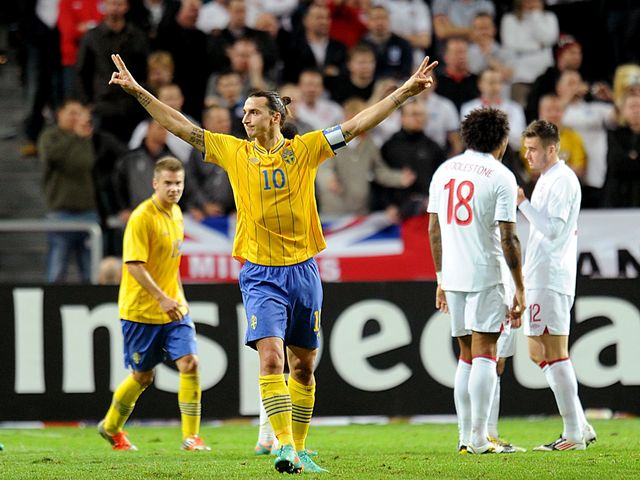 Ibrahimovic scored all of Sweden's four goals