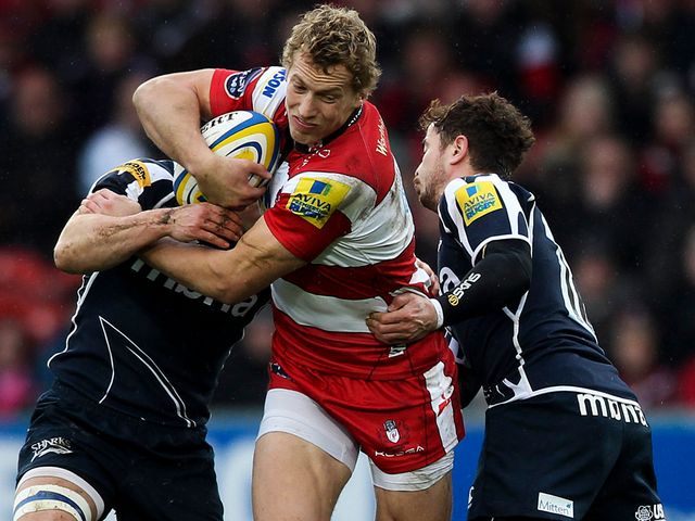 Billy Twelvetrees drives forward for Gloucester