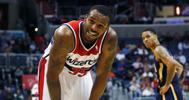 Trevor Booker looks dejected during the Washington Wizards' 96-89 loss to the Indiana Pacers