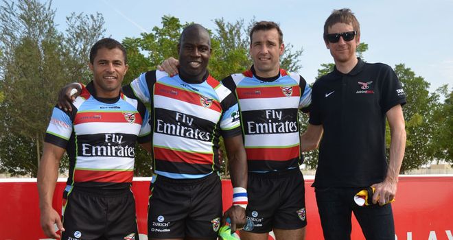 Wiggins (far right) with Robinson, Offiah and Joining Jack founder Johnson