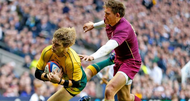 Nick Cummins scores Australia's try