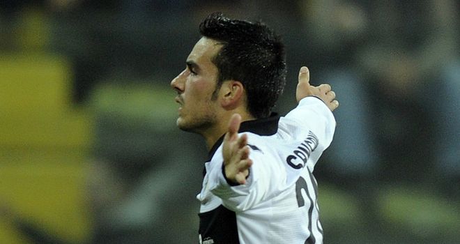 Nicola Sansone celebrates putting Parma ahead