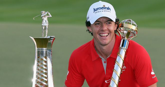 Rory McIlroy with the two trophies he wanted