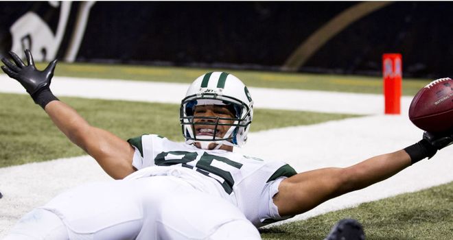 Chaz Schilens: scored the first touchdown for the Jets in their 27-13 victory on the road