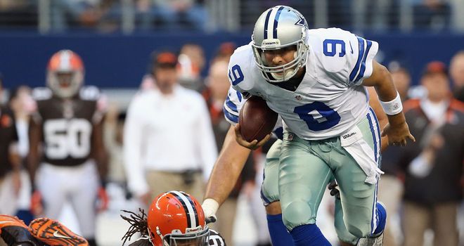 Tony Romo: recovered from a fumble to help the Cowboys sneak past the Browns