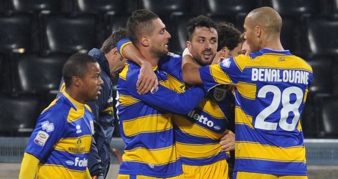 Raffaele Palladino is mobbed after his equaliser