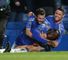 Moses: Chelsea's match-winner is congratulated by Mata and Cahill
