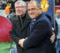 Fatih Terim with Sir Alex Ferguson, who was left to rue the manner of the goal conceded against Galatasaray