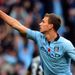 Dzeko celebrates as City grab a 2-1 victory at the Etihad.