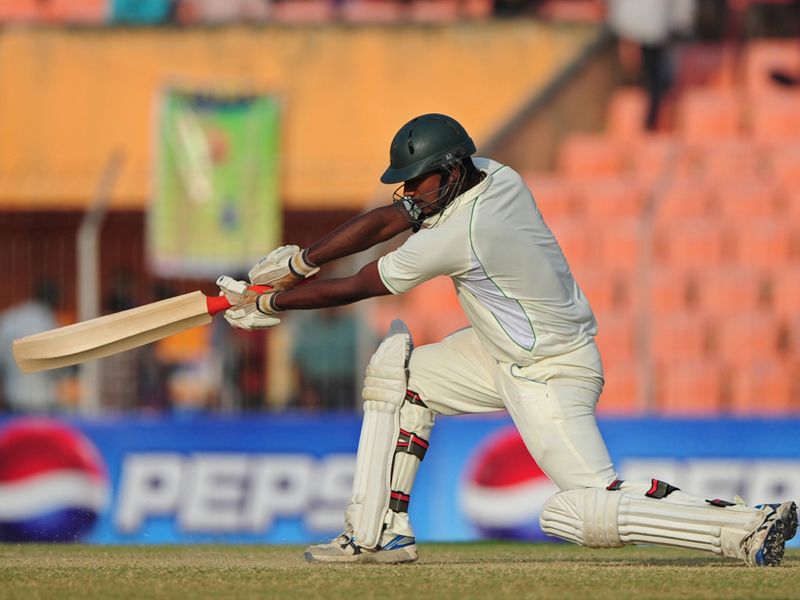...while debutant Abul Hasan made a century at number 10. The last time that happened was in 1902.