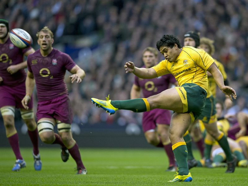 Ben Tapuai puts his boot through the ball
