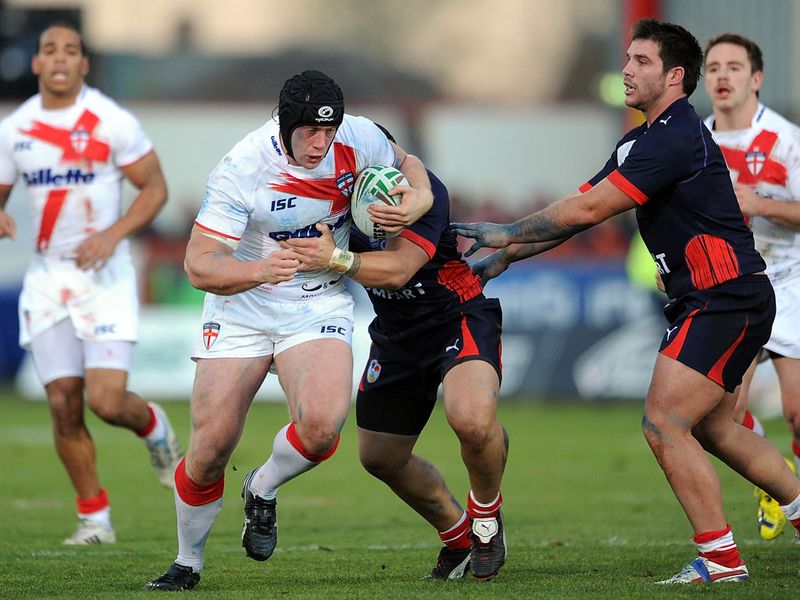 Warrington prop Chris Hill made a strong run up the middle