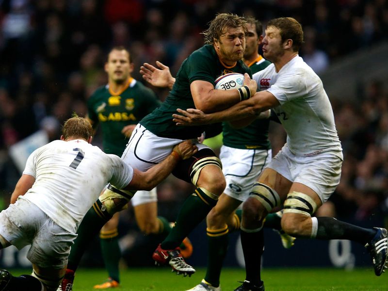 Duane Vermeulen on his way to the man of the match award