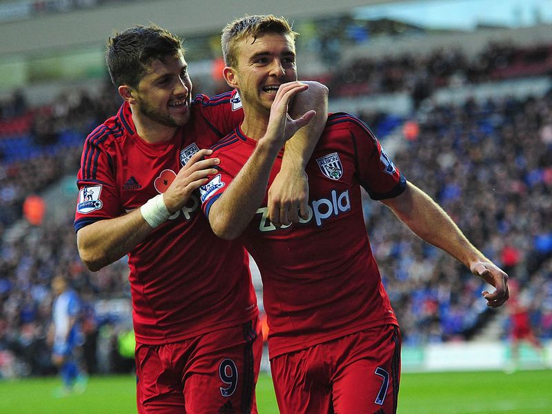The Scotland international celebrates his third Premier League goal this season.