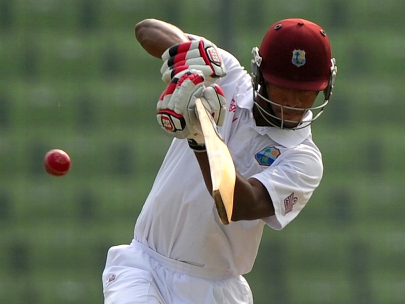 Kieran Powell scored a fluid century before going out for 117 after tea.