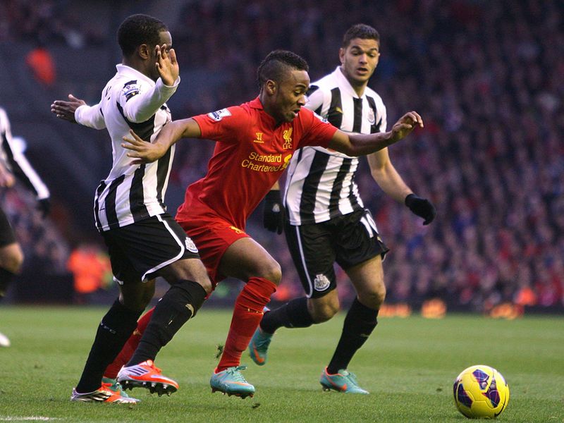 Raheem Sterling tries to find a way through