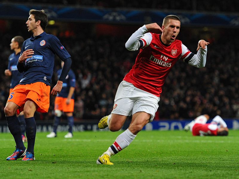 It's 2-0 to the Gunners at Emirates Stadium, Lukas Podolski applies a wonderful finish to another smart move.
