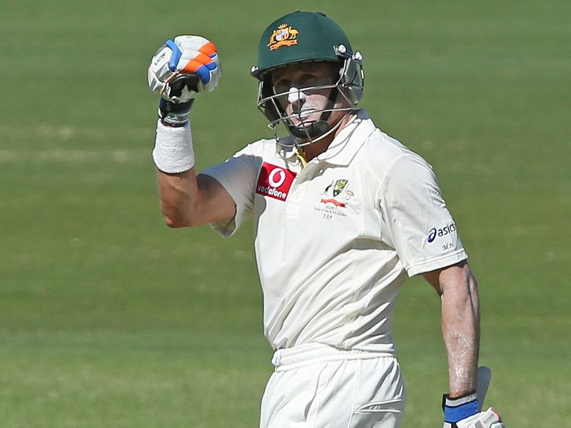 Hussey brought up his half century after tea...