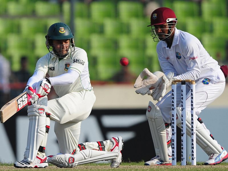 Mushfiqur Rahim made 43 before being caught and bowled by Veerasammy Permaul.
