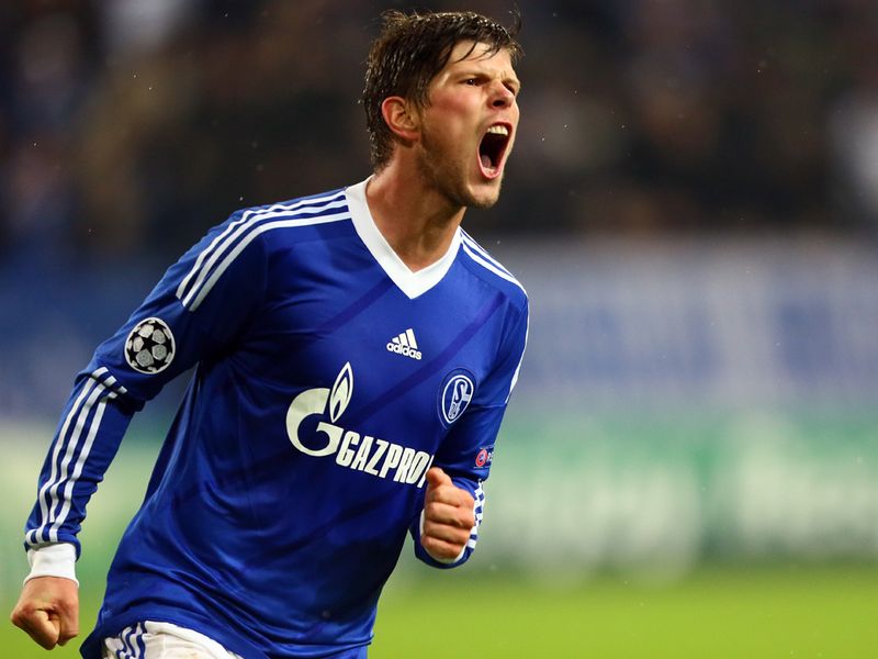 Huntelaar celebrates after giving Schalke a lifeline