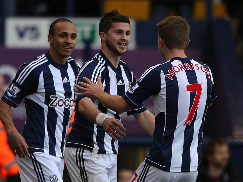 West Brom face Chelsea at The Hawthorns, Shane Long gives the Baggies the lead, heading home from a James Morrison cross.