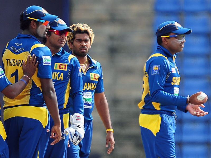 Sri Lanka waited to see if Rob Nicol was given out, and he was, the score on nine.